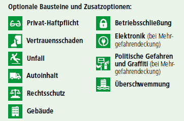 HDI Berufshaftpflicht für Psychologen und Psychotherapeuten optionale Bausteine