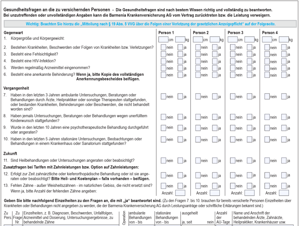 Gesundheitsprüfung PKV für Psychologen und Psychotherapeuten