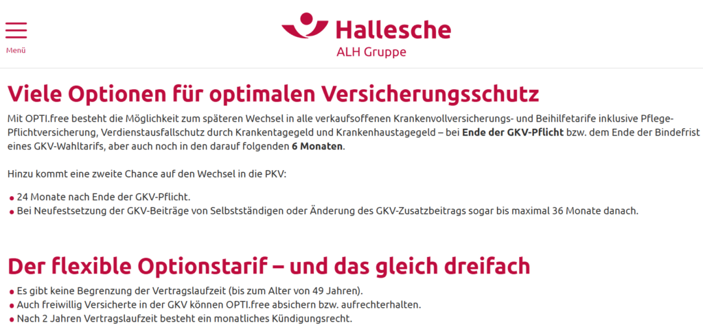Optionstarif für Psychotherapeuten und Psychologen