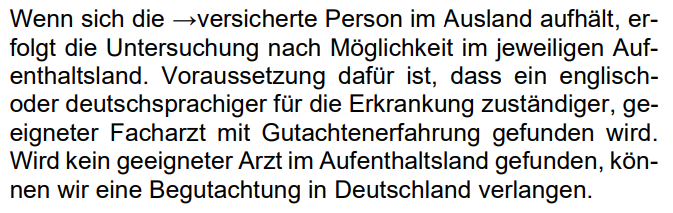 Auslandsregelung BU LV 1871